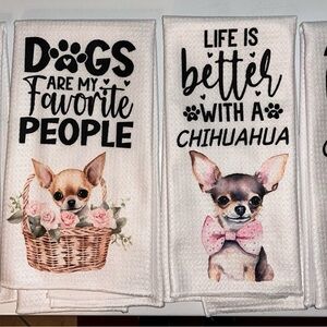 Chihuahua Themed Dog Towels - White
